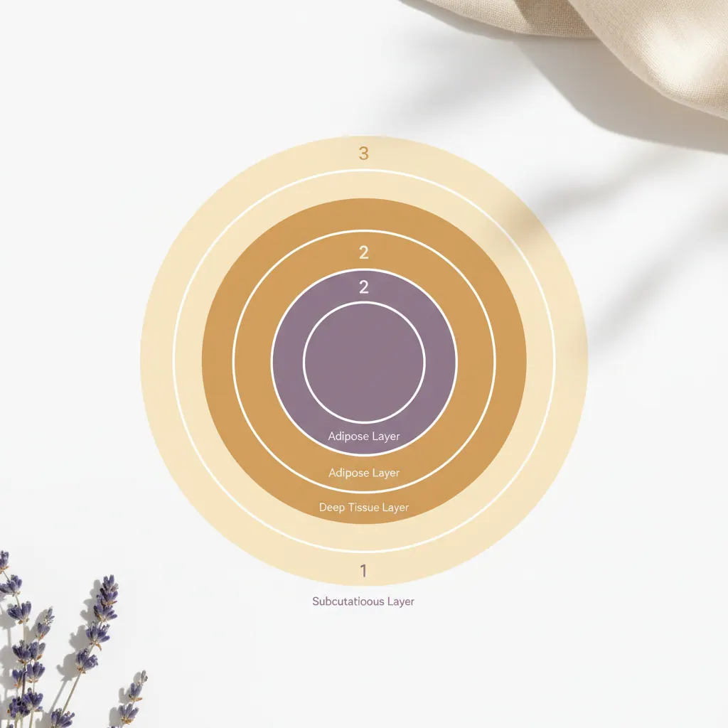 Abstract infographic showing three concentric metabolic layers diagram - educational illustration